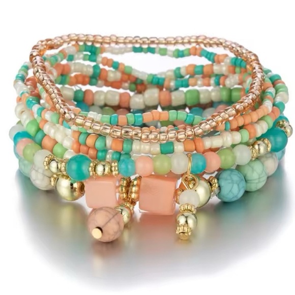 Stackable Boho Beaded Bracelet Set - Multicolor NWT - Picture 1 of 1